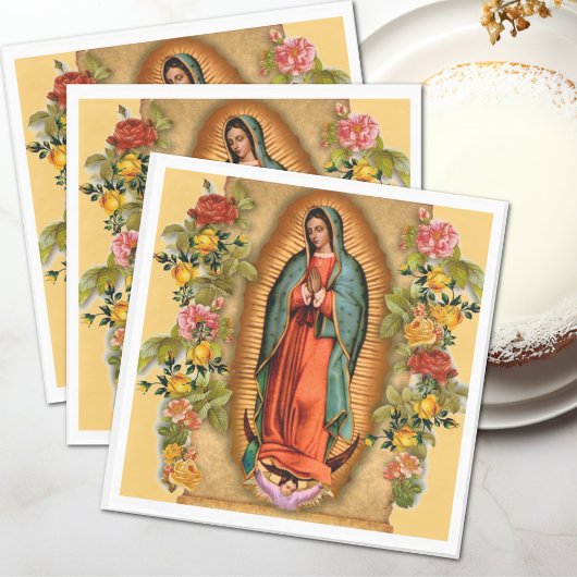 Santa Maria, Virgen de Guadalupe Moeder Maria Roze Servet