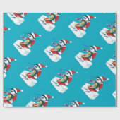 Santa Marlin on teal Cadeaupapier (Vlak)