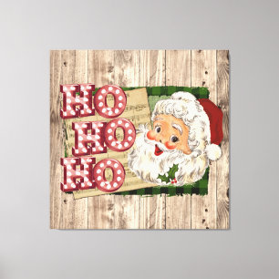 Santa Marquee Lights Ho Ho Ho Canvas Afdruk