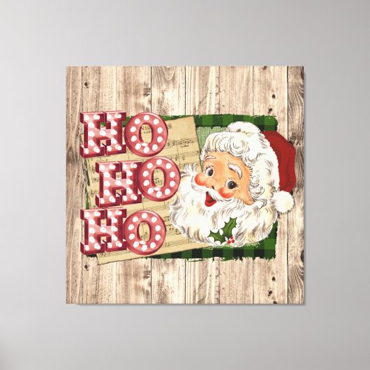  Santa Marquee Lights Ho Ho Ho Canvas Afdruk (Voorkant)