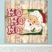  Santa Marquee Lights Ho Ho Ho Canvas Afdruk (Insitu (Houten vloer))
