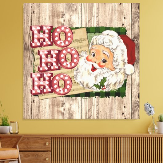  Santa Marquee Lights Ho Ho Ho Canvas Afdruk (Insitu (Woonkamer))