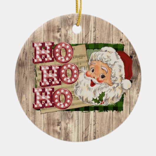 Santa Marquee Lights Ho Ho Ho Keramisch Ornament (Voorkant)