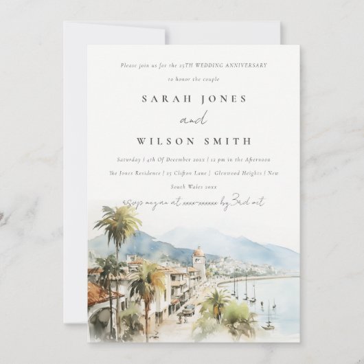 Santa Marta Colombia Landscape Wedding Anniversary Kaart (Voorkant)