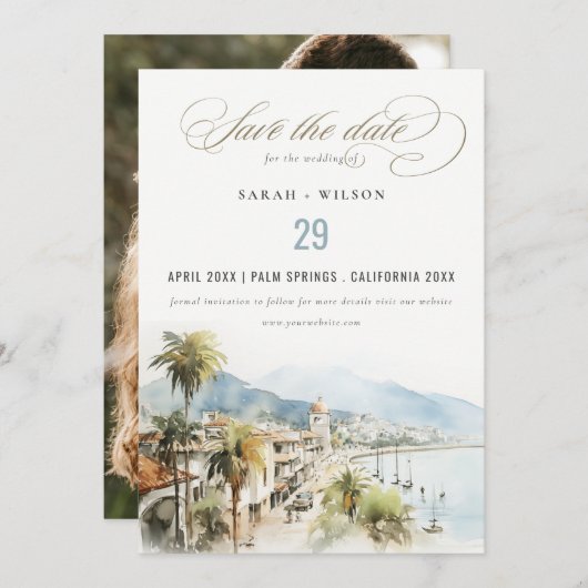 Santa Marta Colombia Landscape Wedding Photo Save The Date (Voorkant / Achterkant)