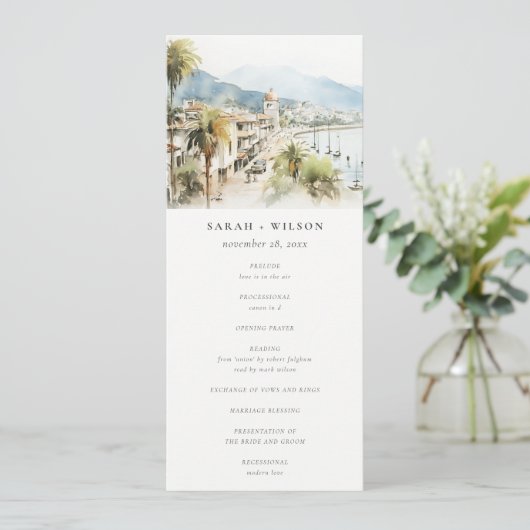 Santa Marta Colombia Landscape Wedding Program Kaart (Staand voorkant)
