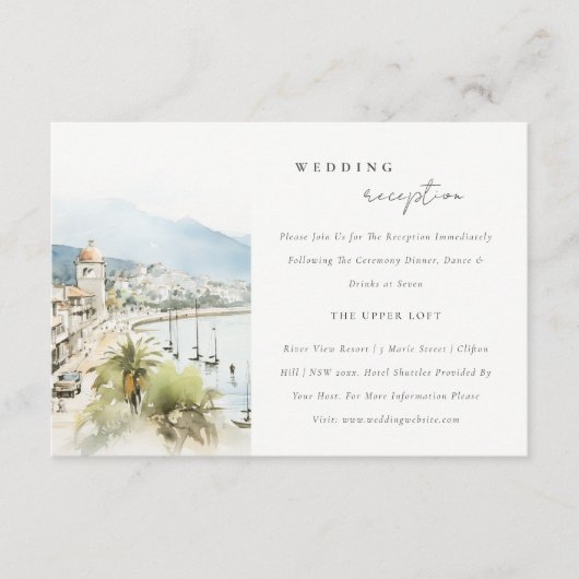 Santa Marta Colombia Landscape Wedding Reception Informatiekaartje (Voorkant)