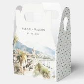 Santa Marta Colombia Watercolor Landscape Wedding Bedankdoosjes (Geopend)