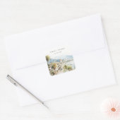 Santa Marta Colombia Watercolor Landscape Wedding Vierkante Sticker (Envelop)
