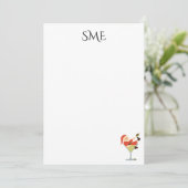 Santa Martini Monogram Thank You Cards Kaart (Staand voorkant)