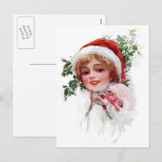 Santa Mask Feestdagenkaart (Voorkant / Achterkant)