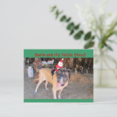 Santa mastiff dog Christmas Briefkaart Postcrossin (Staand voorkant)