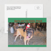 Santa mastiff dog Christmas Briefkaart Postcrossin (Voorkant / Achterkant)