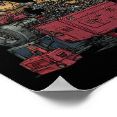 Santa Mechanic Christmas Funny Workshop Engine Rep Poster (Hoek)