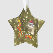 Santa Meerkat Merry Christmas Sparkling Ornament (voorkant)