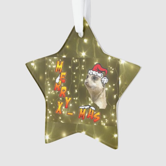 Santa Meerkat Merry Christmas Sparkling Ornament (voorkant)