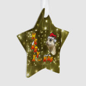 Santa Meerkat Merry Christmas Sparkling Ornament (voorkant)