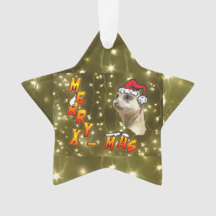 Santa Meerkat Merry Kerstmis met borstkast Ornament