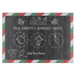 Santa melk en koekjes dienblad snijplank