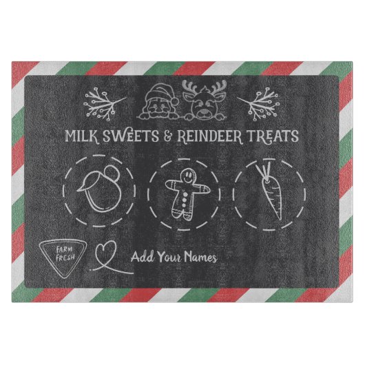 Santa melk en koekjes dienblad snijplank (Voorkant)