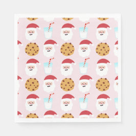 Santa Melk en koekjesroze papier Servet