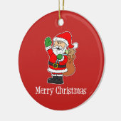 Santa Merry-Cartoon voor kerstmis Keramisch Ornament (Links)