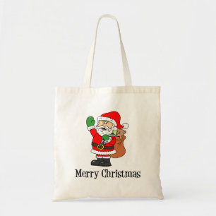 Santa Merry-Cartoon voor kerstmis Tote Bag