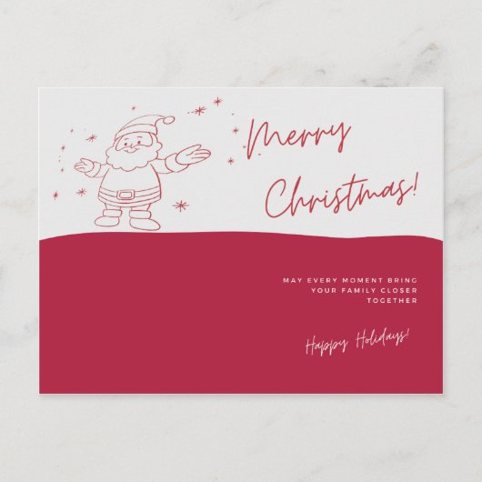 Santa Merry Christmas Briefkaart (Voorkant)