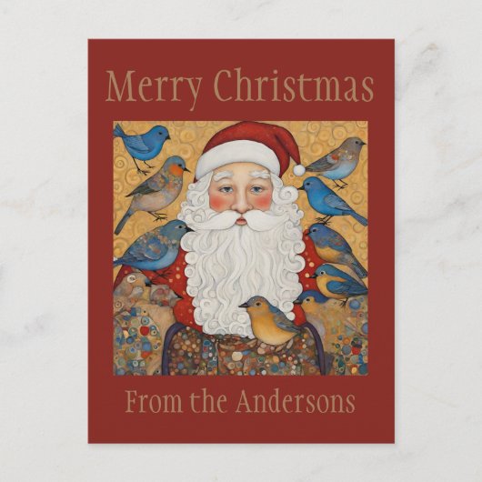 Santa Merry Christmas Briefkaart (Voorkant)