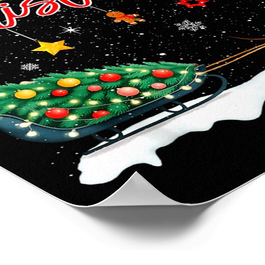 Santa Merry Christmas Dachshund Sleigh Dog Lover X Poster (Hoek)