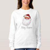 Santa Merry Christmas  Retro Waterverf Trui (Voorkant)