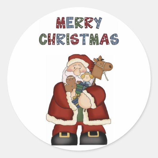 Santa Merry Christmas Speelgoed Leuke Stickers (Voorkant)