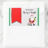 Santa Merry- en Bright Rechthoekige stickerlabels Rechthoekige Sticker (Tas)