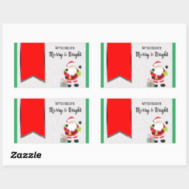 Santa Merry- en Bright Rechthoekige stickerlabels Sticker