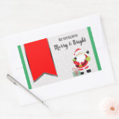 Santa Merry- en Bright Rechthoekige stickerlabels Sticker (Envelop)