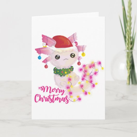 santa merry kerst axolotl (Voorkant)