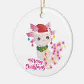 santa merry kerst axolotl keramisch ornament (Links)