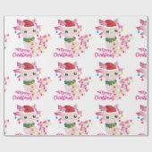 santa merry kerst axolotl santa cadeaupapier (Vlak)