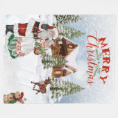 Santa Merry kerstgeblanket Fleece Deken (Voorkant (Horizontaal))