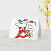 Santa Merry Kerstmis personaliseren Kaart (Gele Bloem)