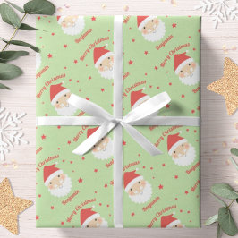 Santa Merry Kerstmis - Persoonlijke naam Cadeaupapier