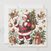 Santa Merry-kerstWenskaart Feestdagenkaart (Voorkant)