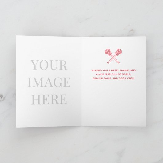 Santa Merry Laxmas Lacrosse Christmas Photo Kaart (Binnen)