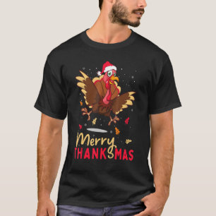 Santa Merry Thanksmas Kerstmis Thanksgivin Turkije T-shirt