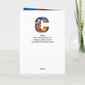 SANTA MET BALLOONS EN CHRISTMAS TREE MONOGRAM FEESTDAGEN KAART (Achterkant)