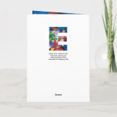 SANTA MET BALLOONS EN CHRISTMAS TREE MONOGRAM FEESTDAGEN KAART (Achterkant)