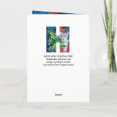 SANTA MET BALLOONS EN CHRISTMAS TREE MONOGRAM FEESTDAGEN KAART (Achterkant)