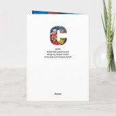 SANTA MET BALLOONS EN CHRISTMAS TREE MONOGRAM FEESTDAGEN KAART (Achterkant)