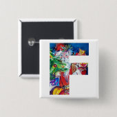 SANTA MET BALLOONS EN CHRISTMAS TREE VAN MONOGRAM VIERKANTE BUTTON 5,1 CM (Voorkant /achterkant)