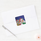 Santa met cadeaus Kerst sticker (Envelop)